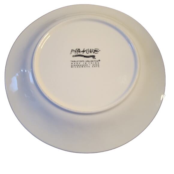 Tabletops Unlimited Nature White Dinner Plates Raised Fruit Designs Set of 3 - Picture 3 of 7